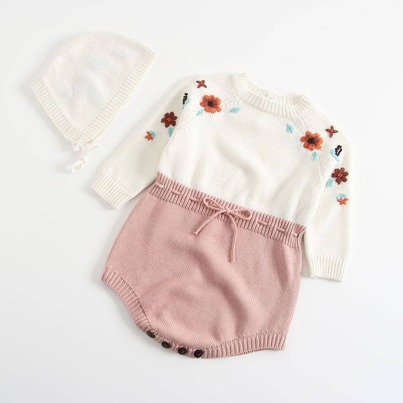 pure handmade embroidery sweater onesie for baby