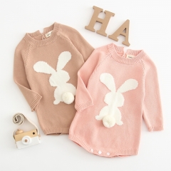 Lovely rabbit knit sweater jumpsuit for baby 2019