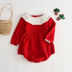 hollow-out toddler knitting sweater romper for baby 0-2 years