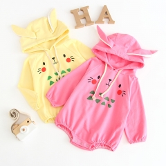 newborn long-sleeve baby hoodie with cartoon pattern