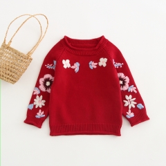 cute flower print sweater for baby girl