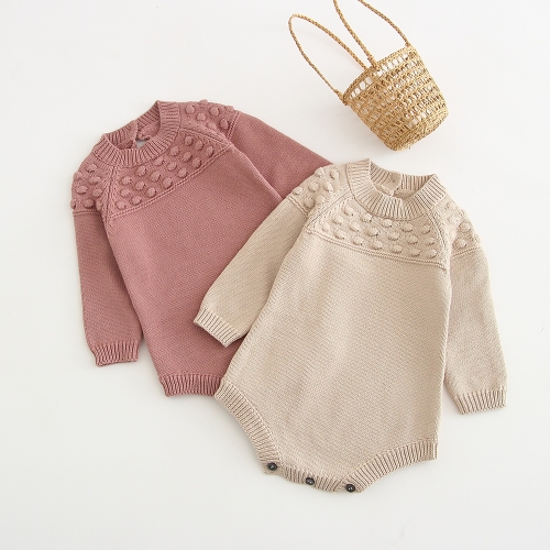 pompom stylish & fashionable long-sleeve romper for baby in autumn wholesale
