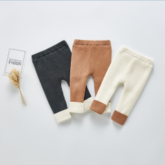 2019 new arrival winter infant baby knitting leggings with wool-in design wholesale