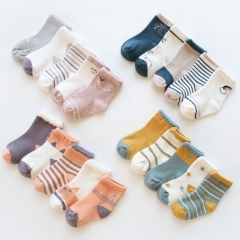 5 Pairs/lot Autumn Winter New Cartoon Cotton Socks for baby kids Wholesale
