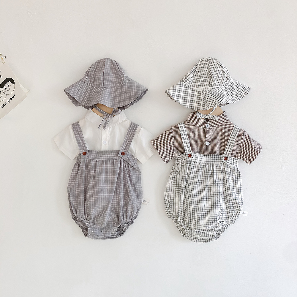 Boys plaid  Romper  012405620 Outfit By Purete