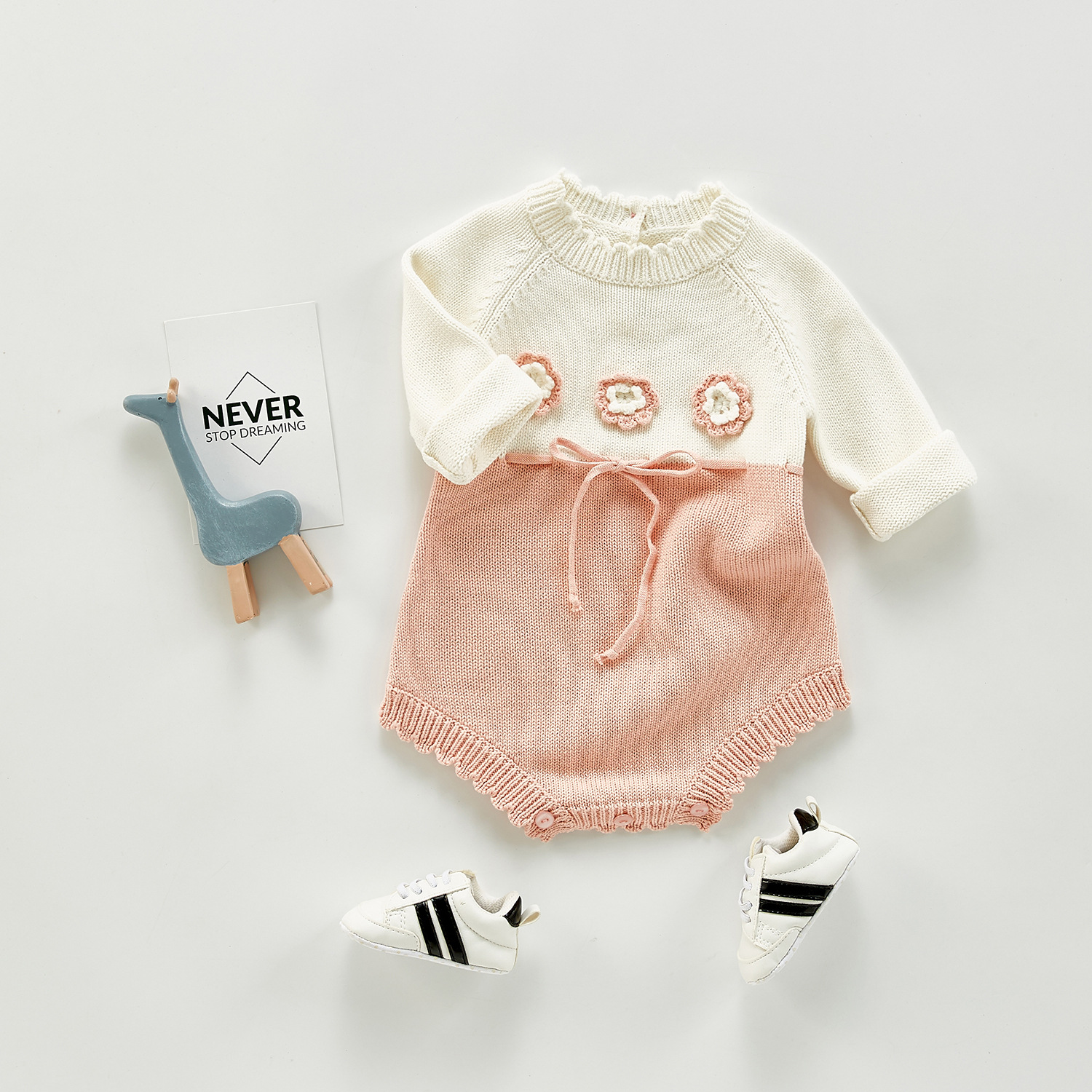 100 cotton long sleeve baby girl romper sweater white jumpsuit wholesale