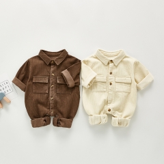 2020 New Design Corduroy Cotton Baby Winter Warm Jumpsuit Baby Clothes Romper Wholesale