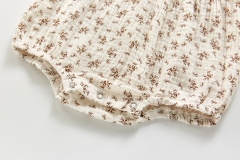 floral prints new design custom labels spring girl children rompers wholesale