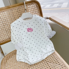 Angoubebe 211H23 Baby Girl Spring Black Dots Cotton Romper Wholesale