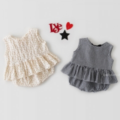 2021 new arrival sleeveless floral print sets for baby girl 0-2Y wholesale