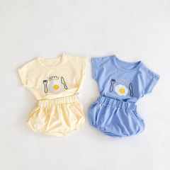 New arrival baby summer fried egg print sets wholesale