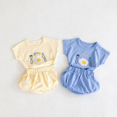New arrival baby summer fried egg print sets wholesale