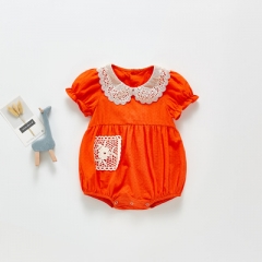 2021 ins baby summer lace collar short sleeve romper wholesale
