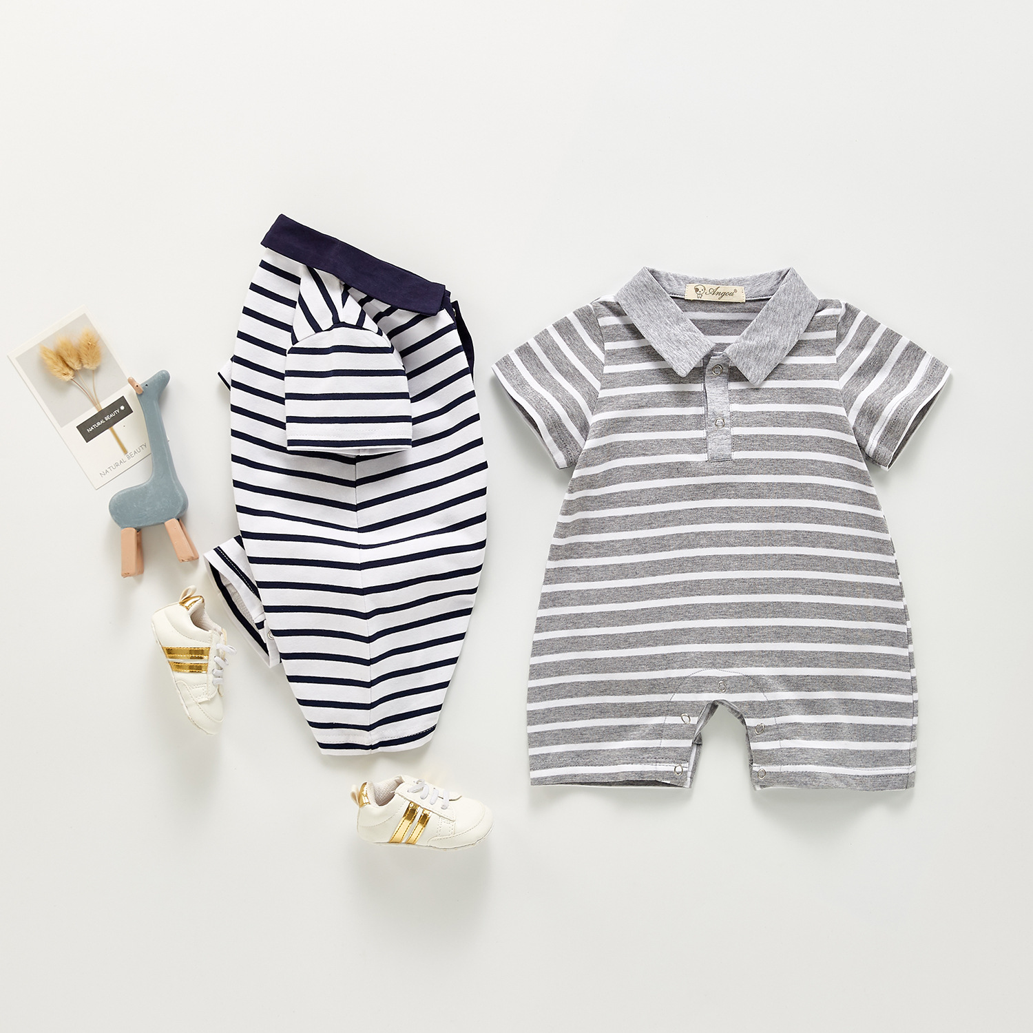 Newborn Stripe Romper Cheap Baby Boy Clothes polo summer baby rompers