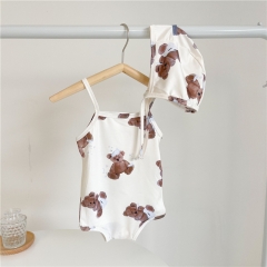 baby boy girl bear print summer swimming clothes wholesale