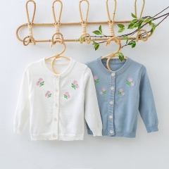 autumn new arrival long sleeve floral fashion designer cardigan baby clothing wholesale