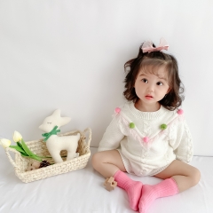 2021 new arrival autumn long sleeve lovely design knitting sweater romper wholesale