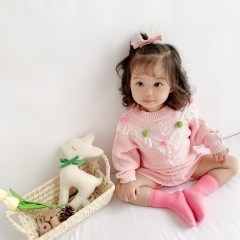 2021 new arrival autumn long sleeve lovely design knitting sweater romper wholesale