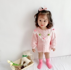 2021 new arrival autumn long sleeve lovely design knitting sweater romper wholesale
