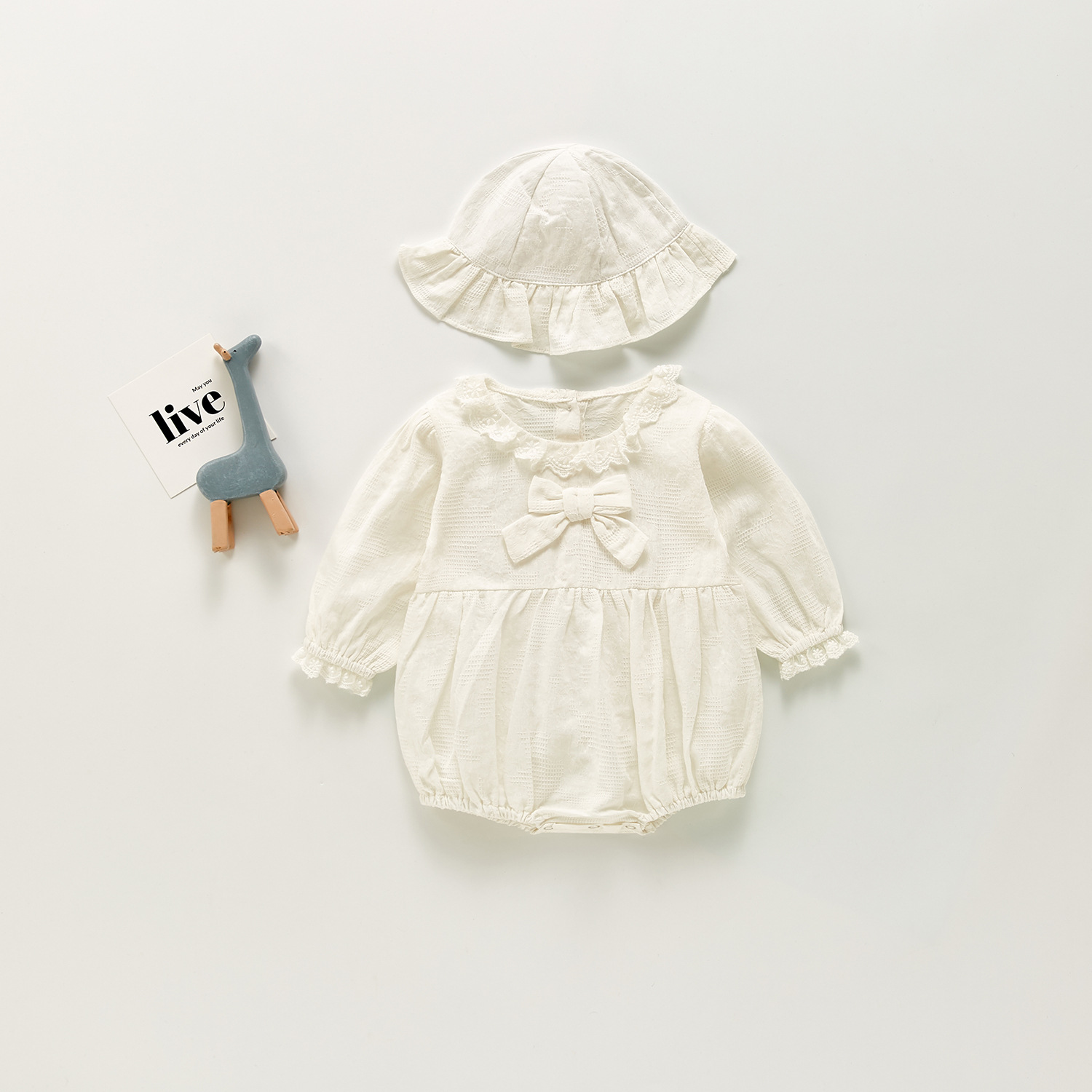 Baby Girl Ruffle Collar With Bow Tie Onesie Wholesale