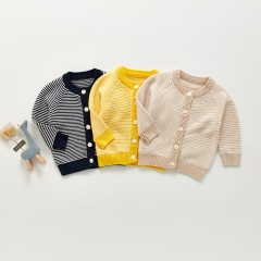 Baby Boy Strips Knitting Coat in Spring Autumn Winter Wholesale
