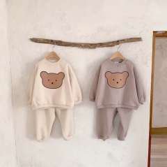 Baby Unisex Bear Print Front Sets In Autumn Wholesale