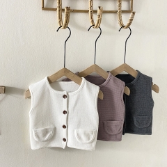 Baby Unisex Waffle Vest+Pants Sets Wholesale