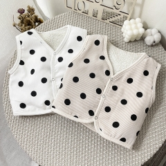 Baby Girl Dot Print Two-side Wearing Vest in Winter Wholesale