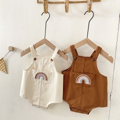 Baby Unisex Rainbow Cowboy Overall in Spring & Autumn Wholesale