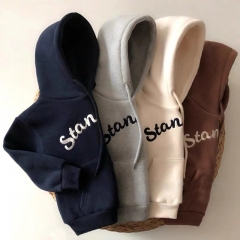 Baby Unisex Letter Embroidery Hoodie In Spring & Autumn Wholesale