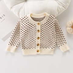 Baby Boy Color Contrast Round-collar Long-sleeved Spring Autumn Cardigan Wholesale