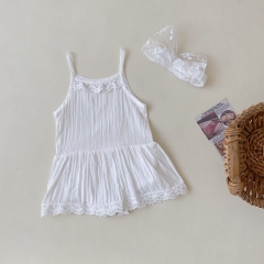 Baby Girl Solid Sleeveless Dress Wholesale