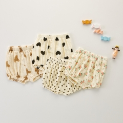 Baby Girl Big PP Pumpkin Shorts Wholesale