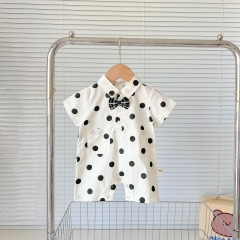 Baby Boy Dot Print with Bow-tie Gentle Romper Wholesale