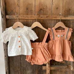 Baby Girl Lace Top Combo Overalls Pants Dresses In Sets Wholesale