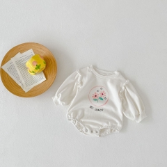 Infant Baby Floral Print Lantern Long-Sleeved Romper Wholesale