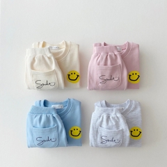Baby Unisex Smile Pattern Top Combo Pants In Sets Wholesale