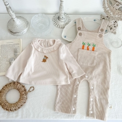 Infant Baby Rabbit Design Top Combo Carrots Overalls In Sets Wholesale
