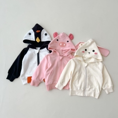 Baby Girls Animals Pattern Hoodie Autumn Coat Wholesale