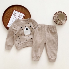 Infant Baby Unisex Cartoon Pattern Long-sleeved Top Combo Long Pants In Sets Wholesale