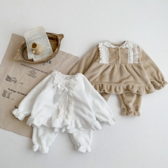 Infant Baby Winter Velvet-in Top Combo Pants In Sets Wholesale
