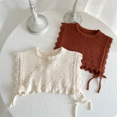 Infant Baby Girls Hollow-out Round Collar Knitting Vest Wholesale