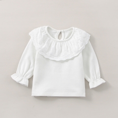 Infant Baby Pure Cotton Long-sleeved Spring Autumn Solid T-shirt Wholesale