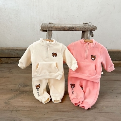 Infant Baby Velvet Bear Top Combo Pants In Sets Wholesale