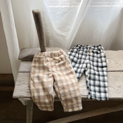 Infant Baby Grid Pattern Winter Trousers Wholesale