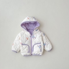 Infant Baby Rabbit Hoodie Double-side Coat Wholesale