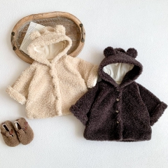Infant Baby Shaggy Pattern Cartoon Ear Hoodie Coat Wholesale