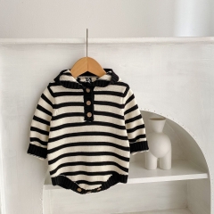 Infant Baby Unisex Hoodie Knitting Sweater Strips Wholesale
