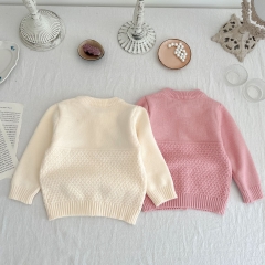 Infant Baby Floral Embroidery Knitting Coat In 2023 Spring Wholesale