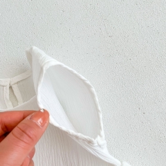 Infant Baby Girl Solid Color Embroidered Design Sleeveless Onesies Dress With Hat Wholesale